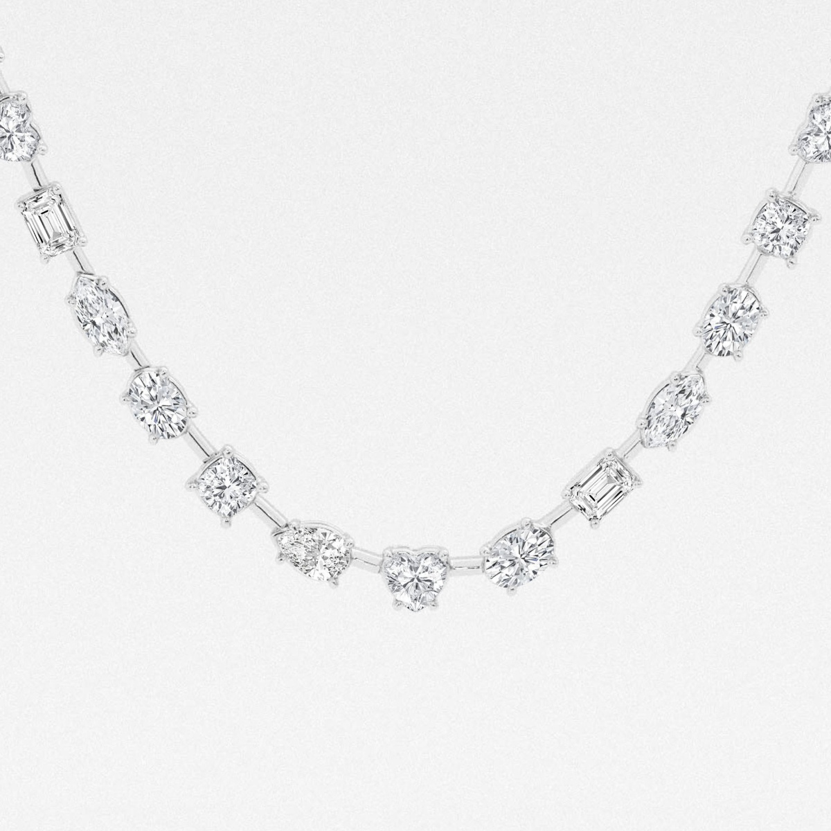 Additional Image 1 for  15 ctw Multi-Shape Lab Grown Diamond Tennis Necklace